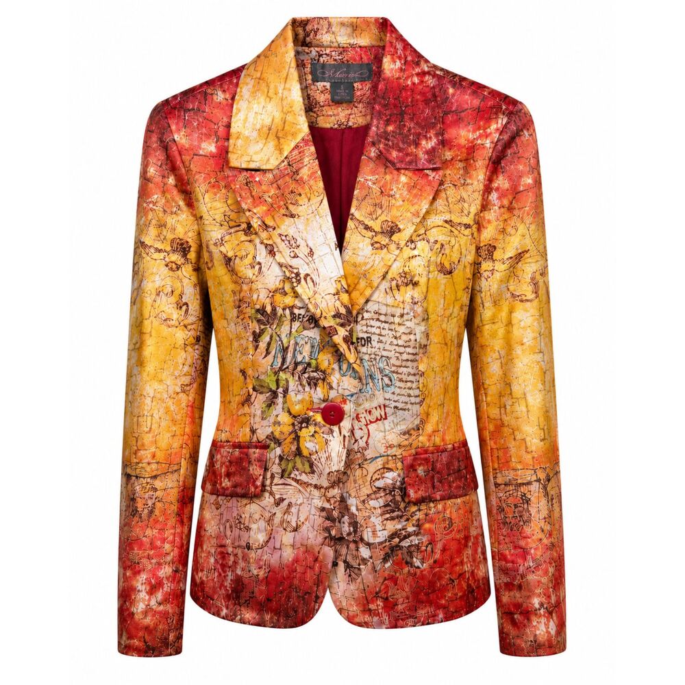 Metric NWT Women’s Art Print Blazer Jacket Size Small Statement Piece